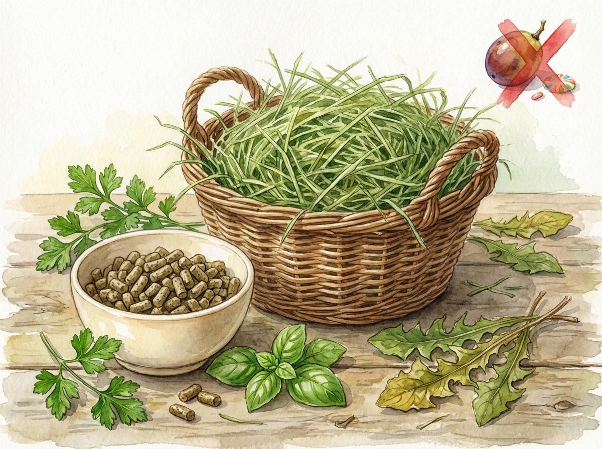 デグーのための安全な食材の盛り合わせ