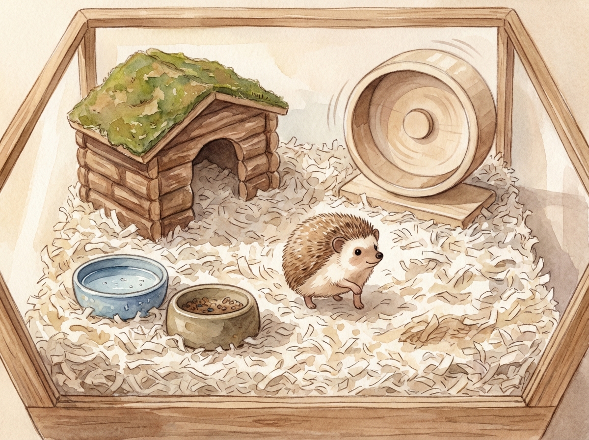 ハリネズミのケージレイアウト例