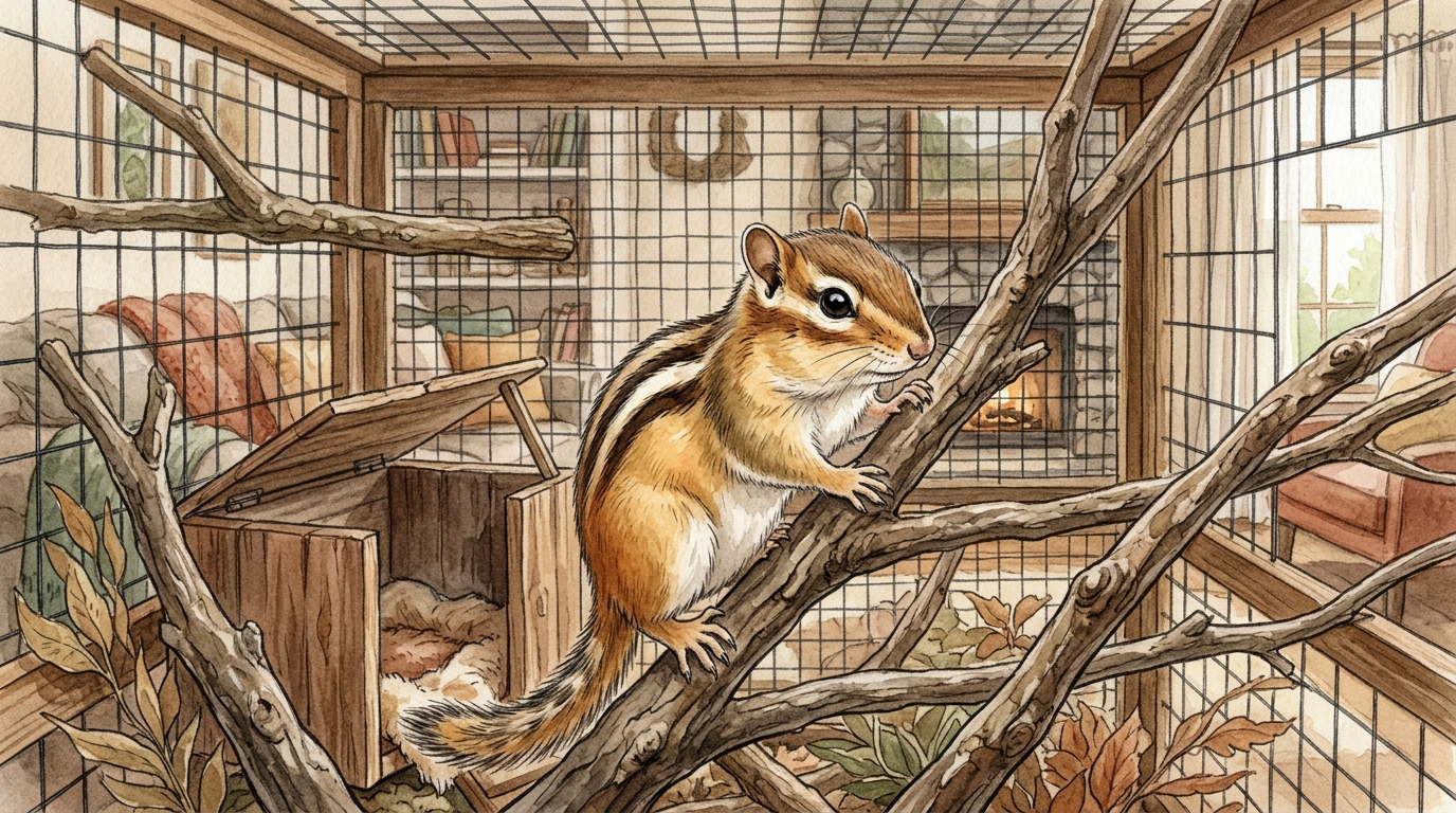 シマリスの飼育環境ガイド | ケージ選び・レイアウト・冬眠対策を徹底解説