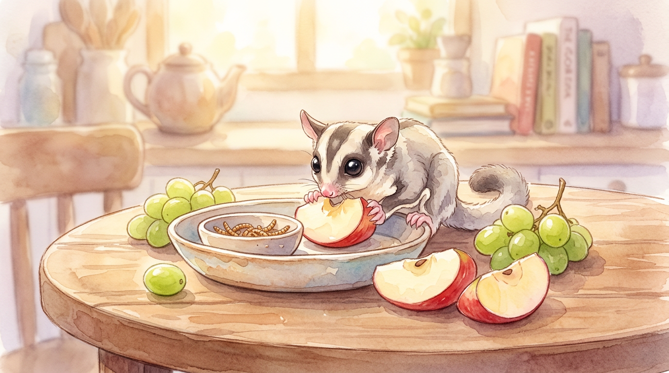 フクロモモンガの食事・栄養ガイド | カルシウム比率・レシピ・NG食材を徹底解説