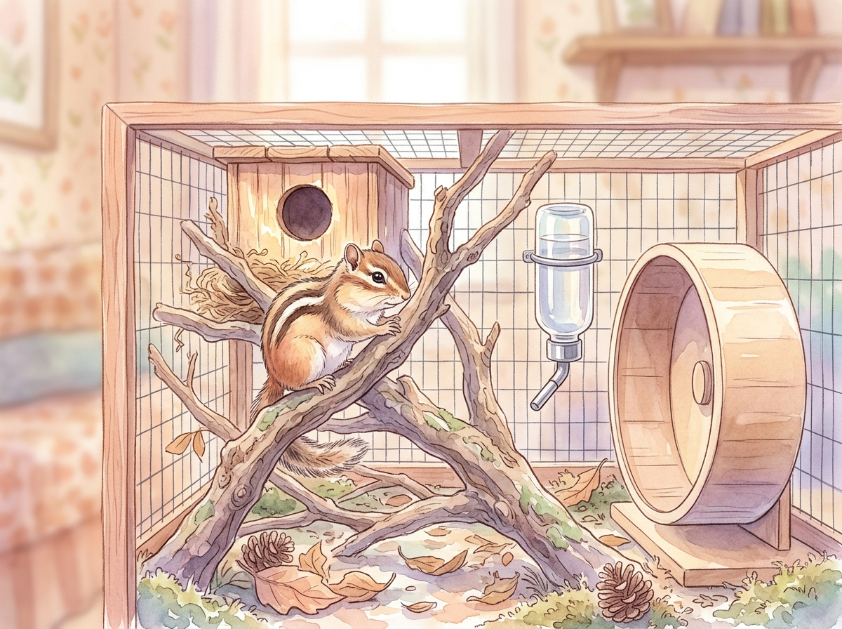 シマリスの快適なケージレイアウト